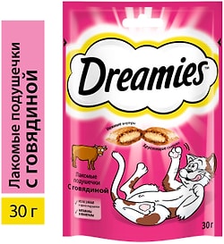 Изображение товара Лакомство для кошек Dreamies с говядиной 30г