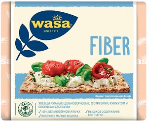 Изображение товара Хлебцы Wasa ржаные цельнозерновые с пшеничными отрубями кунжутом и овсяными хлопьями 230г