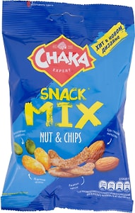 Изображение товара Коктейль Chaka ореховый соленый с чипсами 70г