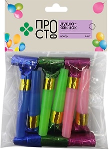 Изображение товара Наборы игрушек ПРОСТО Дудка-язычок 6шт
