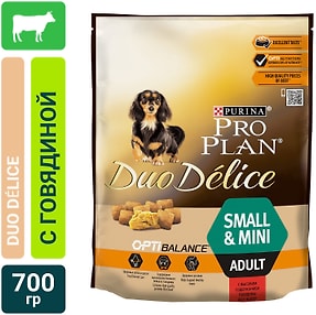 Изображение товара Сухой корм для собак Pro Plan Duo Delice Small&Mini Adult для мелких пород с говядиной 700г