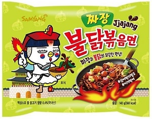 Изображение товара Лапша Samyang быстрого приготовления Hot Chicken Ramen Jjajang острая со вкусом курицы в бобовом соусе 140г