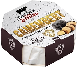 Изображение товара Сыр White Cheese From Zhukovka Камамбер с черным трюфелем 50% 125г