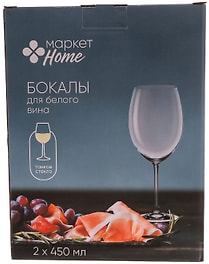 Изображение товара Набор бокалов Маркет Home для вина 2шт 450мл