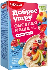 Изображение товара Каша Увелка Овсяная Ассорти 5пак*40г