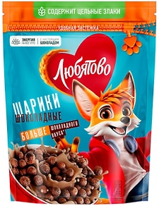 Изображение товара Готовый завтрак Любятово Шарики шоколадные 200г