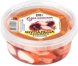 Изображение товара Щупальца Два Капитана кальмара гигантского отварные в рассоле 300г