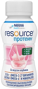 Изображение товара Молочная смесь Nestle Resource Protein Клубника 200мл