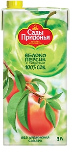 Изображение товара Сок Сады Придонья Яблоко-персик с мякотью 2л