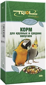 Изображение товара Корм для птиц Triol для крупных и средних попугаев 500г