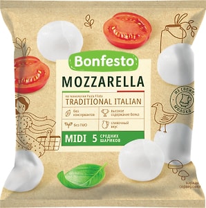 Изображение товара Сыр Bonfesto Mozzarella 45% 125г