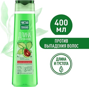 Изображение товара Шампунь для волос Чистая Линия  Длина и густота для склонных к выпадению с экстрактом конского каштана 400мл