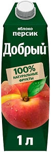 Изображение товара Напиток сокосодержащий Добрый Яблоко-Персик 1л