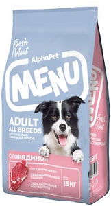 Изображение товара Сухой корм для собак AlphaPet Menu с говядиной 15кг