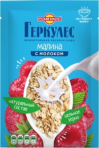 Изображение товара Каша Русский продукт Геркулес овсяная с малиной 35г