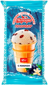 Изображение товара Мороженое Свитлогорье Пломбир Ваниль-Изюм 15% 95г