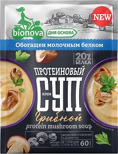 Изображение товара Крем-суп протеиновый Bionova Грибной 20г