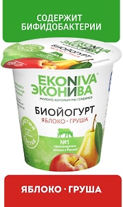 Изображение товара Биойогурт ЭкоНива с яблоком и грушей 2.8% 125г