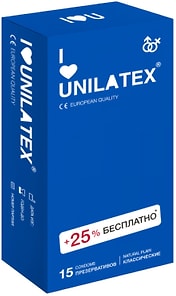 Изображение товара Презервативы Unilatex Natural Plain 12шт + 3шт