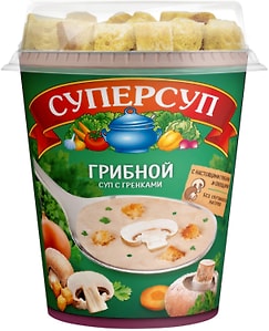 Изображение товара Суп Суперсуп Грибной с гренками 31г