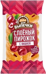 Изображение товара Пирожок Дом Выпечки Слоеный с вишней 70г