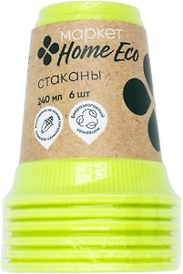 Изображение товара Стаканы Маркет Home Eco 240мл 6шт