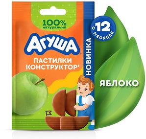 Изображение товара Пастилки Агуша фруктовые Конструктор Яблоко с 12 месяцев 12г