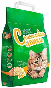 Изображение товара Наполнитель для кошачьего туалета Счастливые Лапки древесный 16л