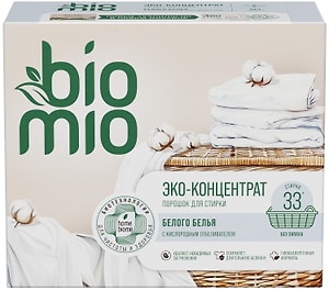 Изображение товара Порошок BioMio с кислородным отбеливателем для стирки белого белья 1кг