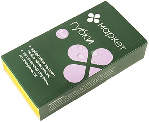 Изображение товара Губки хозяйственные Маркет 10.8х6.8х4.3см 3шт