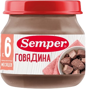 Изображение товара Пюре детское Semper мясное Говядина с 8 месяцев 80г