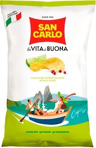 Изображение товара Чипсы San Carlo Piu Gusto Лайм и розовый перец 150г