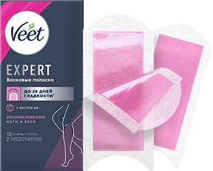 Изображение товара Полоски восковые для депиляции Veet Expert для нормальной кожи 12шт