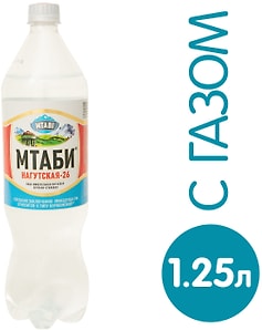 Изображение товара Вода Мтаби минеральная лечебно-столовая газированная 1.25л