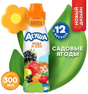 Изображение товара Напиток Агуша Вода и Сок Садовые Ягоды 300мл