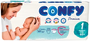 Изображение товара Подгузники Confy Premium NB Размер 1 2-5кг 44шт