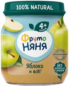 Изображение товара Пюре ФрутоНяня из яблок с 4 месяцев 100г
