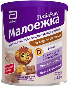 Изображение товара Смесь PediaSure Малоежка со вкусом шоколада с 12 месяцев 400г