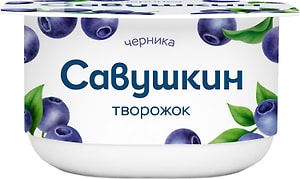 Изображение товара Творожок Савушкин Черника 3.5% 120г