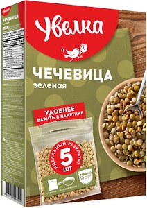 Изображение товара Чечевица Увелка зеленая 5пак*80г