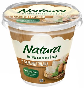 Изображение товара Сыр мягкий Natura Сливочный с грибами 55% 150г