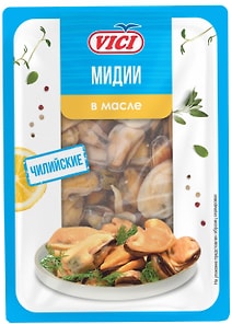 Изображение товара Мидии Vici чилийские в масле 150г