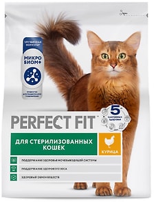 Изображение товара Сухой корм для стерилизованных кошек Perfect Fit полнорационный с курицей 1.2кг
