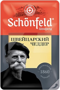 Изображение товара Сыр Schonfeld полутвердый Swiss Cheddar 53% 125г