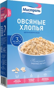 Изображение товара Хлопья Мистраль Овсяные цельнозерновые 400г