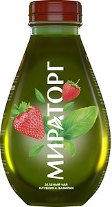 Изображение товара Чай холодный Мираторг зеленый со вкусом клубника-базилик 380г