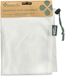 Изображение товара Мешочек многоразовый Маркет Home Eco для овощей и фруктов 30*40см