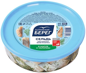 Изображение товара Сельдь Балтийский Берег по-царски филе-кусочки в масле 400г