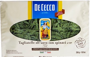 Изображение товара Макароны De Cecco Tagliatelle alluovo со шпинатом n.107 250г