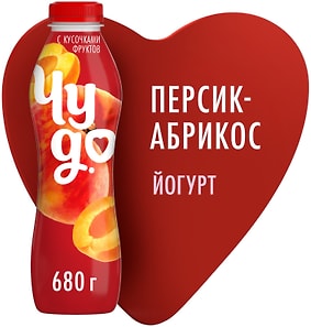 Изображение товара Йогурт питьевой Чудо Персик-Абрикос 1.9% 680г